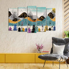 Modern Art Forest Premium Wall Painting Set of 5 Pieces DECORMANTRA