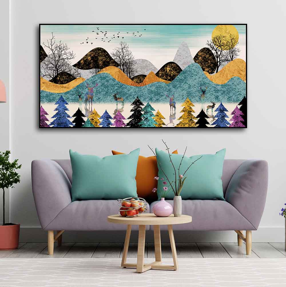 Modern Art Forest Premium wall Painting DECORMANTRA