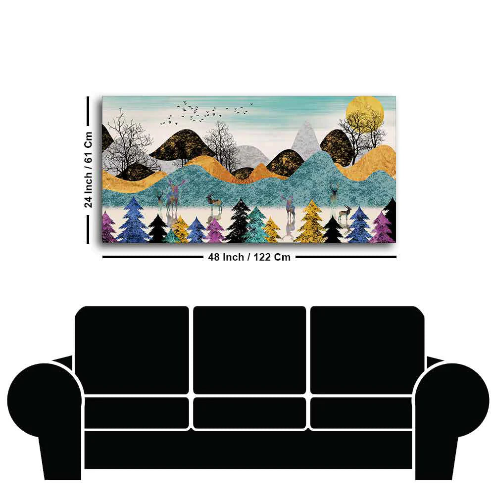 Modern Art Forest Premium wall Painting DECORMANTRA