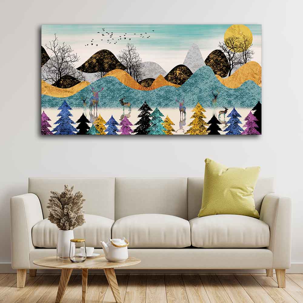 Modern Art Forest Premium wall Painting DECORMANTRA