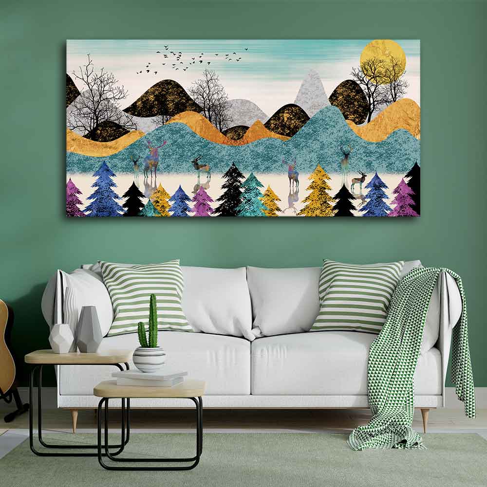 Modern Art Forest Premium wall Painting DECORMANTRA
