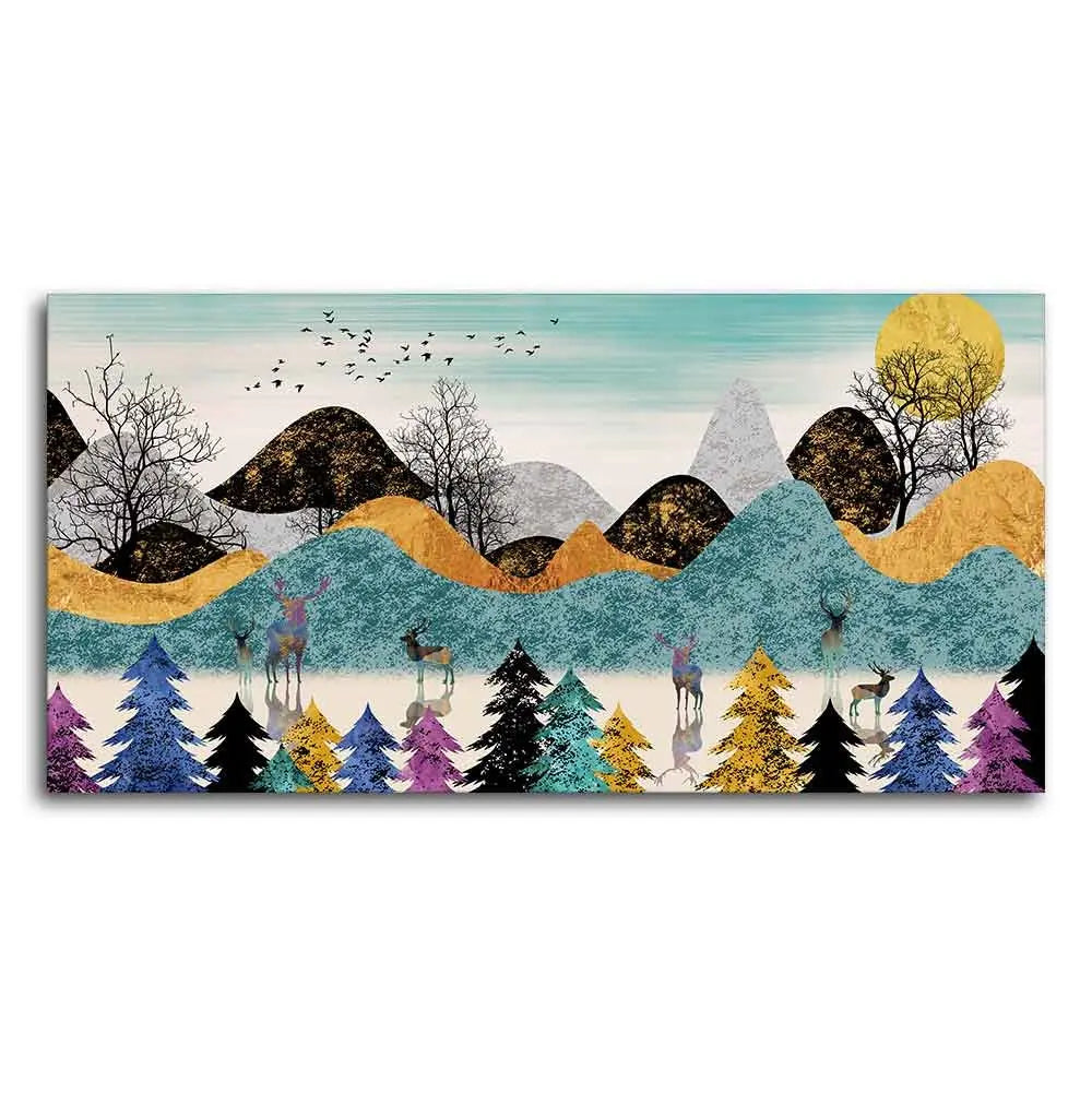 Modern Art Forest Premium wall Painting DECORMANTRA