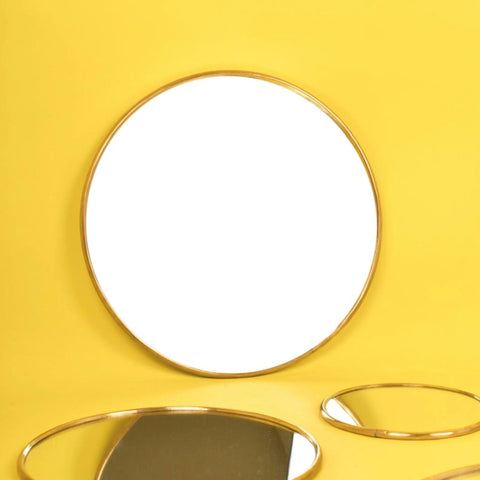 Modern Golden Abstract Round Shaped Wall Mirror - Decor Mantra 