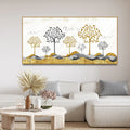 Modern Golden Tree Art Premium Canvas Wall Painting DECORMANTRA