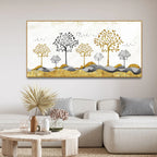 Modern Golden Tree Art Premium Canvas Wall Painting DECORMANTRA
