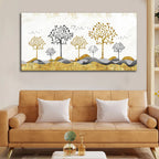 Modern Golden Tree Art Premium Canvas Wall Painting DECORMANTRA
