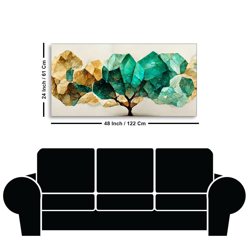 Modern Golden Tree Textured Art Canvas Wall Painting DECORMANTRA