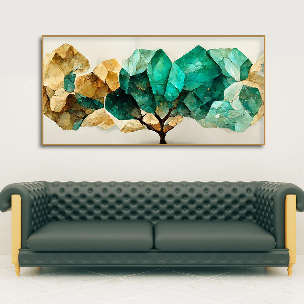 Modern Golden Tree Textured Art Canvas Wall Painting DECORMANTRA