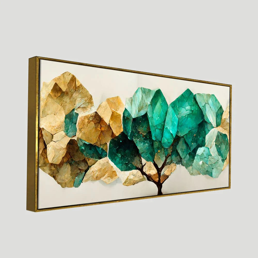 Modern Golden Tree Textured Art Canvas Wall Painting DECORMANTRA