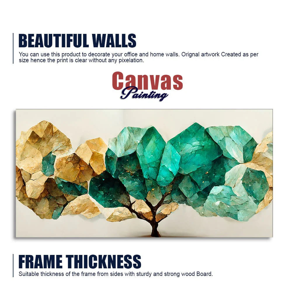 Modern Golden Tree Textured Art Canvas Wall Painting DECORMANTRA