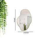 Modern Irregular Bathroom Wall Mounted with Golden Wooden Finish - Decor Mantra 