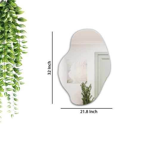 Modern Irregular Bathroom Wall Mounted with White Wooden Finish - Decor Mantra 