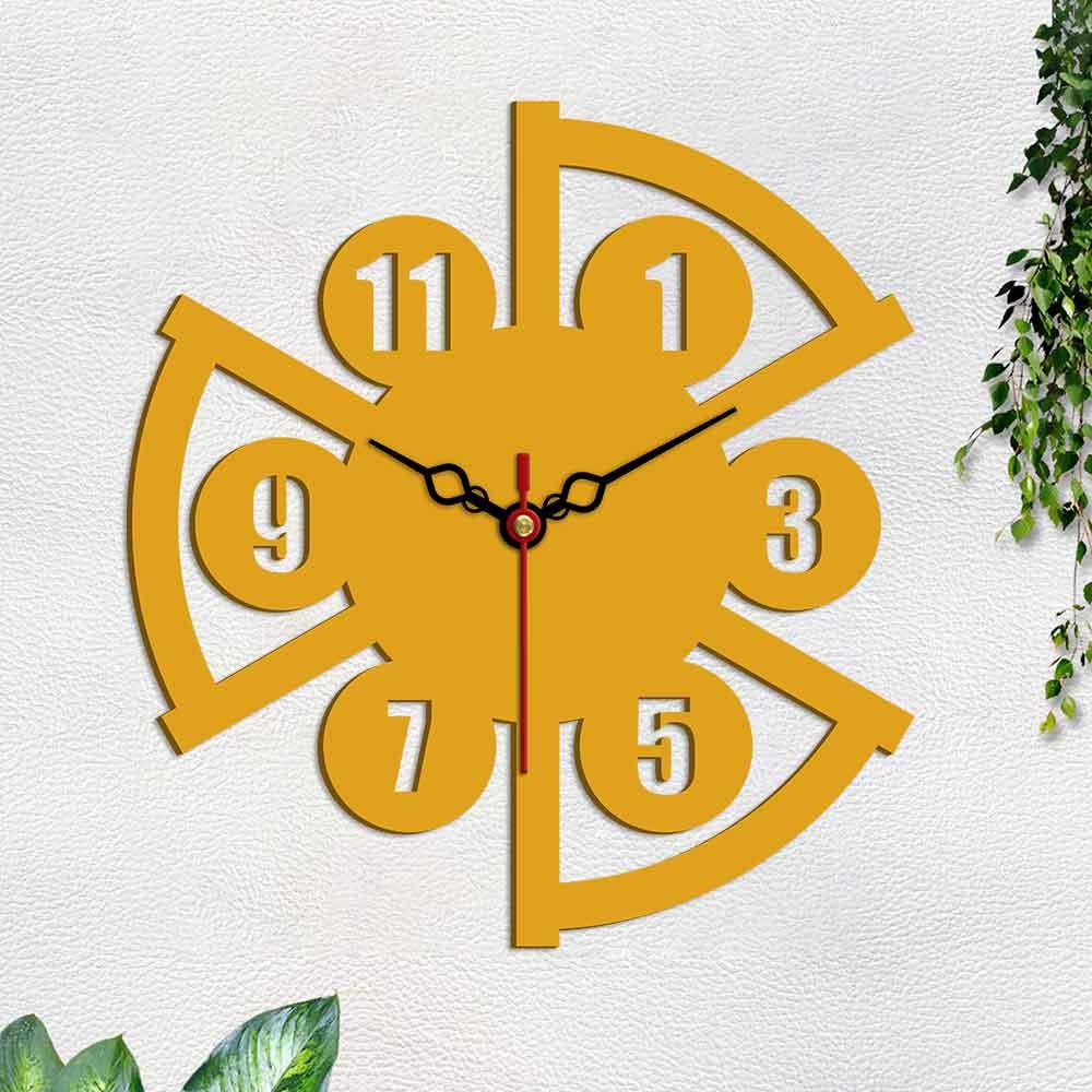 Modern Style Shape Designer Wooden Wall Clock - Decor Mantra 