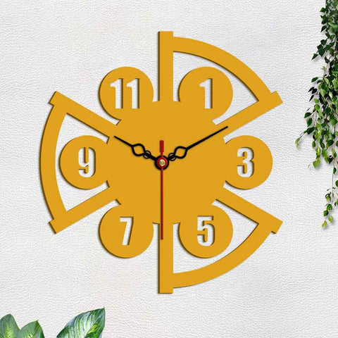 Modern Style Shape Designer Wooden Wall Clock - Decor Mantra 