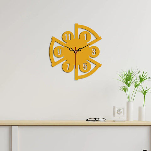 Modern Style Shape Designer Wooden Wall Clock - Decor Mantra 