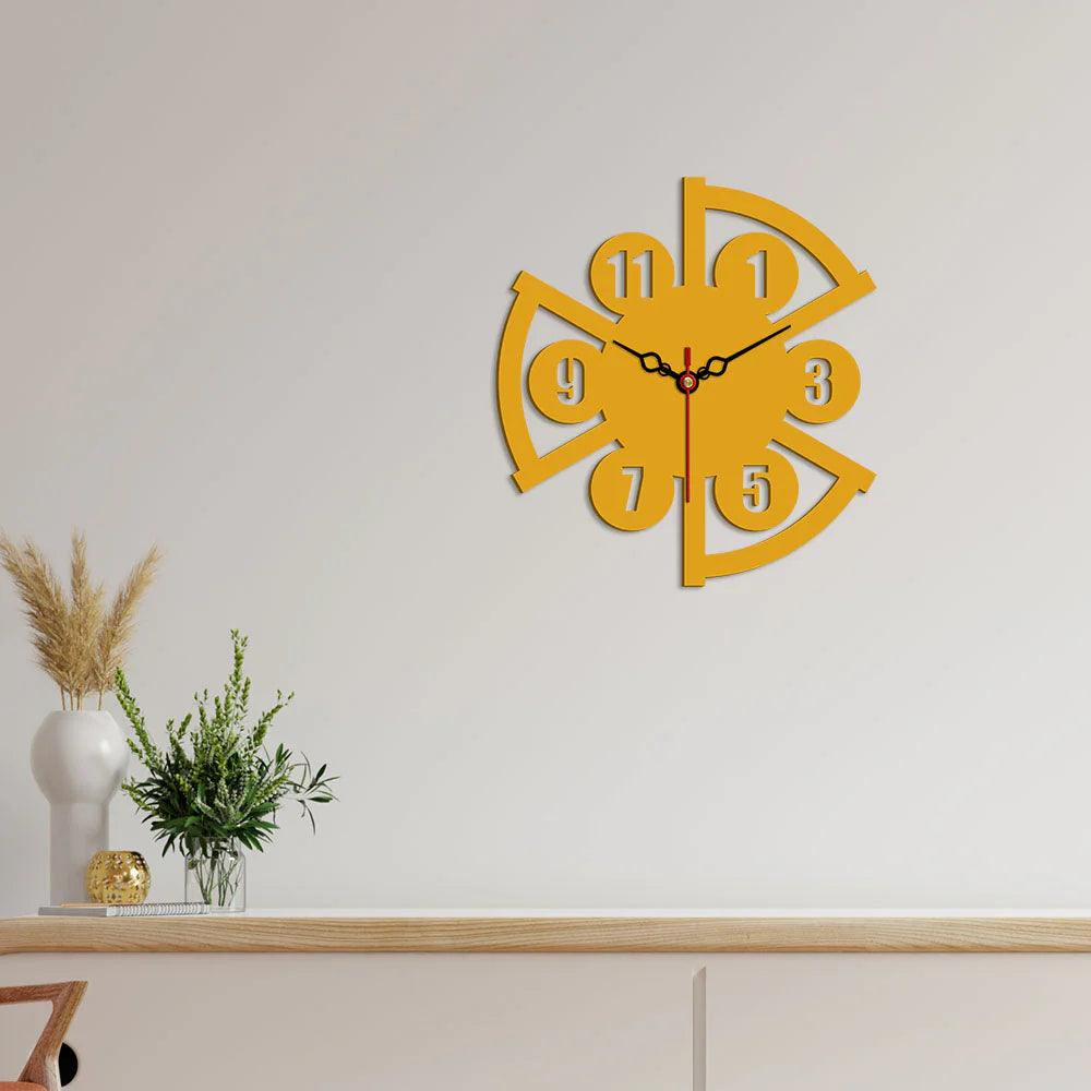 Modern Style Shape Designer Wooden Wall Clock - Decor Mantra 