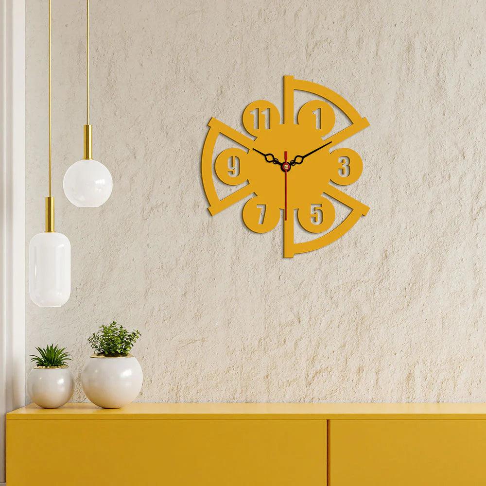 Modern Style Shape Designer Wooden Wall Clock - Decor Mantra 