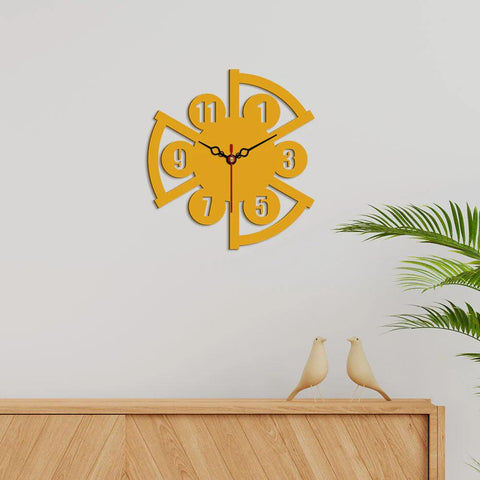 Modern Style Shape Designer Wooden Wall Clock - Decor Mantra 