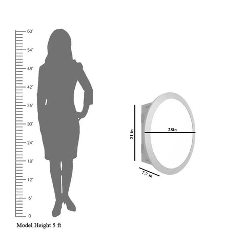 Modish Circular Wooden Bathroom Cabinet Mirror with 2 Spacious Shelves with White Finish - Decor Mantra 