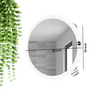 Modish Circular Wooden Bathroom Cabinet Mirror with 2 Spacious Shelves with White Finish - Decor Mantra 