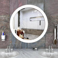 Modish Circular Wooden Bathroom Cabinet Mirror with 2 Spacious Shelves with White Finish - Decor Mantra 
