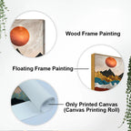 Moon Mountain Amber Dusk Art Premium Canvas Wall Painting DECORMANTRA