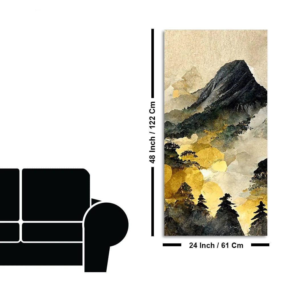 Mountain Scenery of Mount Fuji Canvas Wall Painting DECORMANTRA