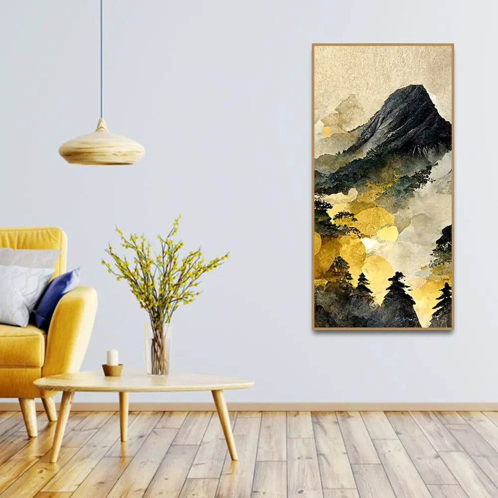 Mountain Scenery of Mount Fuji Canvas Wall Painting DECORMANTRA