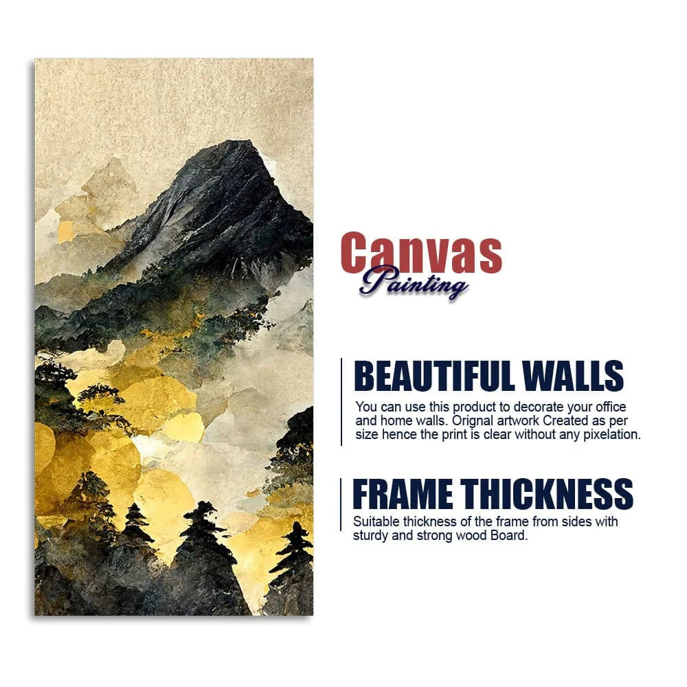 Mountain Scenery of Mount Fuji Canvas Wall Painting DECORMANTRA