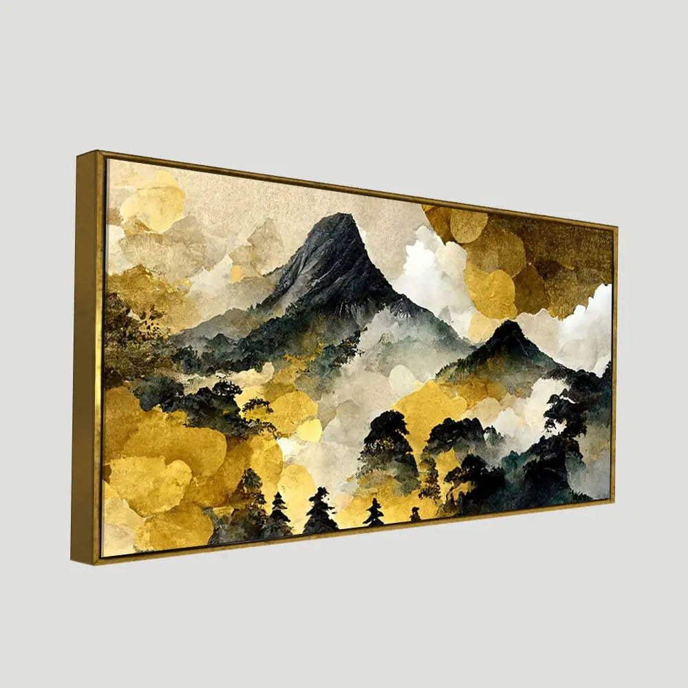 Mountain Scenery of Mount Fuji Premium Canvas Wall Painting DECORMANTRA