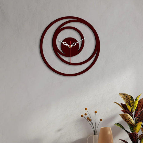 Multiple Rings Designer Wooden Wall Clock - Decor Mantra 