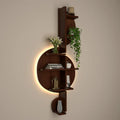 Music Note Backlit Designer Wooden Wall Shelf / Book Shelf / Night Light, Walnut Finish - Decor Mantra 