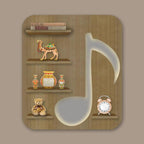 Music Symbol Note Backlit Wooden LED Light Wall Shelf with Oak Finish - Decor Mantra 