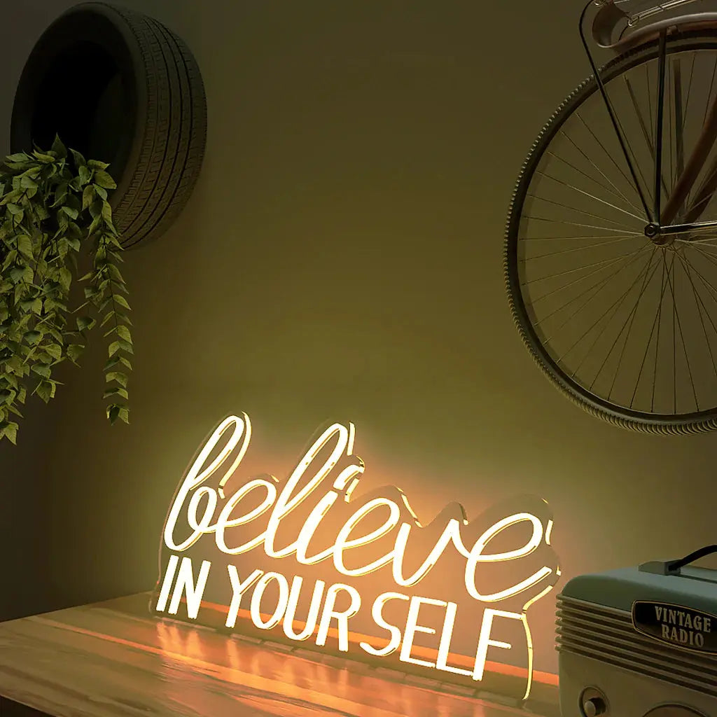 Believe In yourself Text Neon LED Light DECORMANTRA
