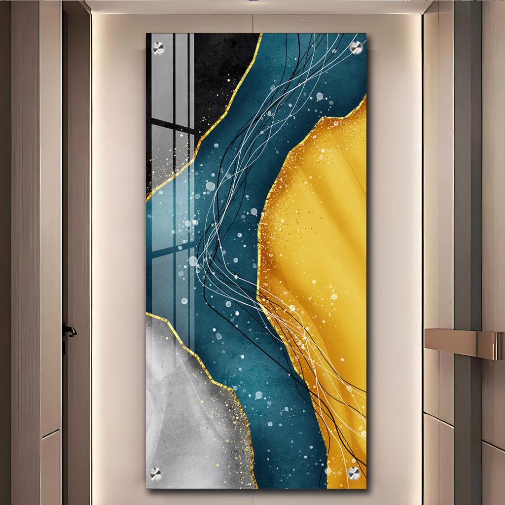 Luxurious Nordic Waves Vertical Wall Art in Premium Acrylic - Decor Mantra 