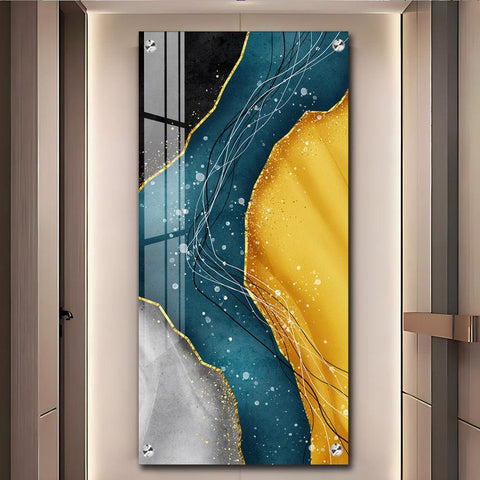 Luxurious Nordic Waves Vertical Wall Art in Premium Acrylic - Decor Mantra 