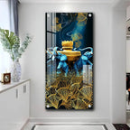 Contemporary Acrylic Wall Art Featuring Elephant and Leaf - Decor Mantra 