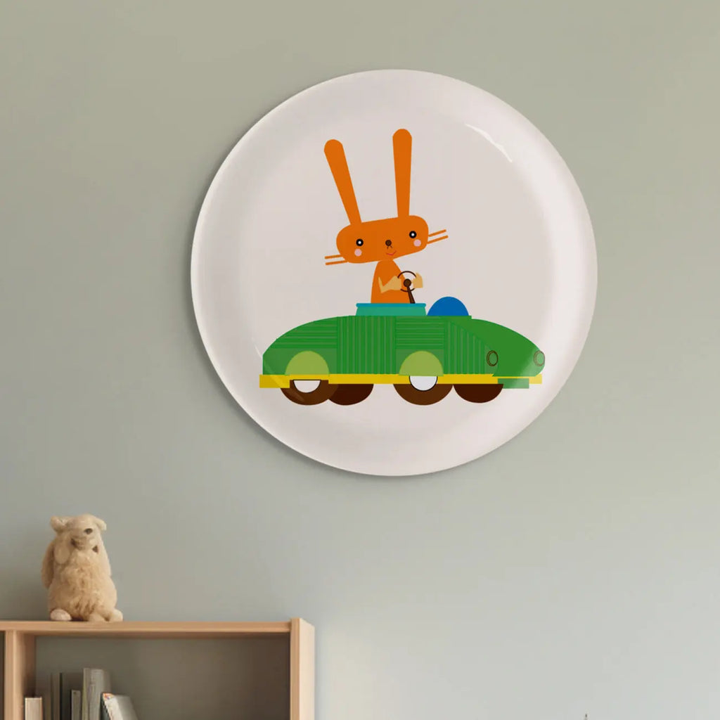 Playful Art for Kids' Rooms Bunny porcelain plate - Harshita Craft