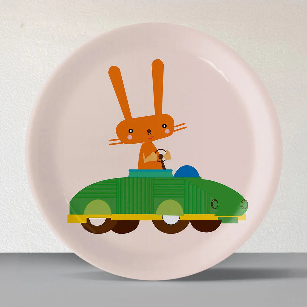 Playful Art for Kids' Rooms Bunny porcelain plate - Harshita Craft