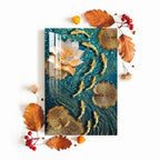 Modern Lotus With Koi Fish Acrylic Wall Art DECORMANTRA