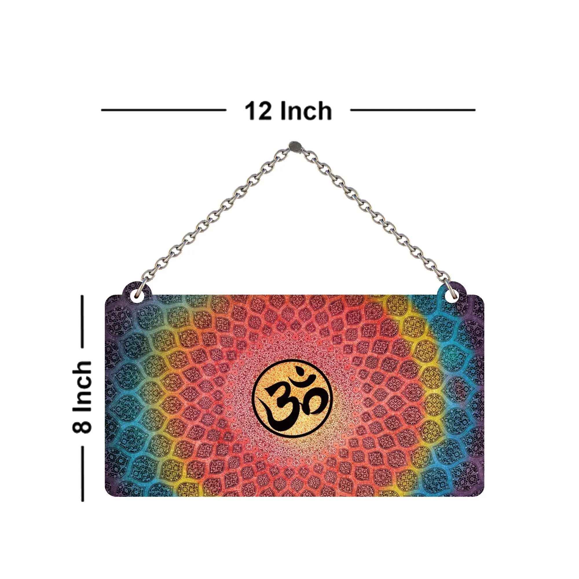 Om Peaceful Symbol Wooden Wall Hanger for Home|Office|Living Room|Gift - Harshita Craft