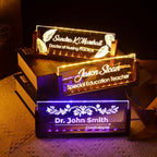 Personalized LED Desk Name Plate, Desk Accessories, Nameplate Sign, Office Gifts for Boss Coworkers, New Job Gift, College Graduation Gifts - Harshita Craft