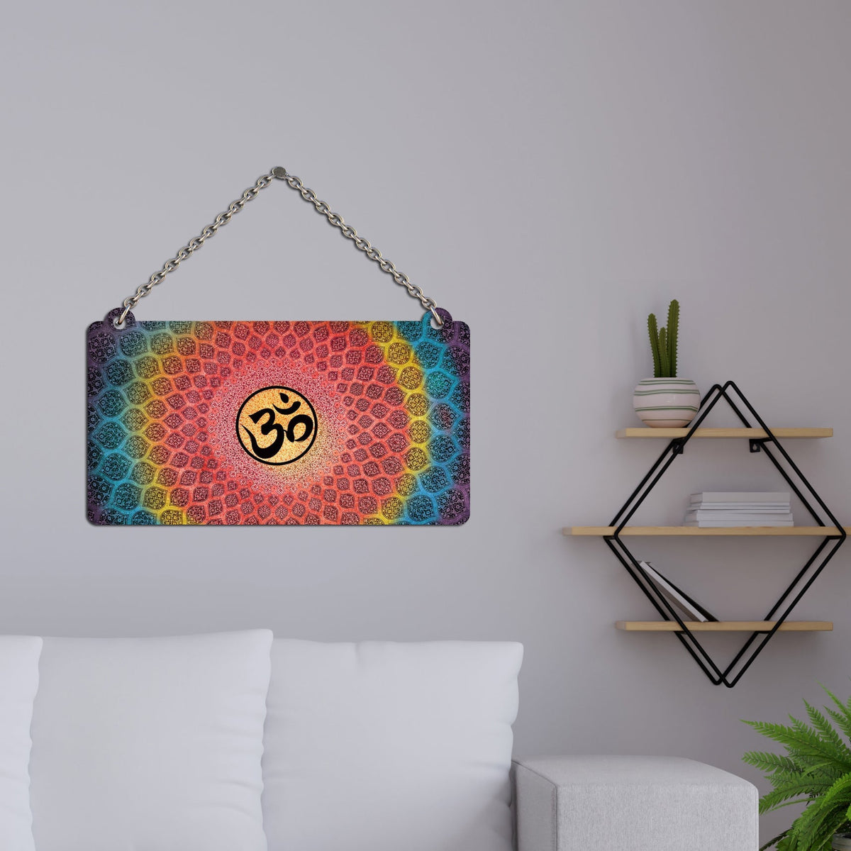 Om Peaceful Symbol Wooden Wall Hanger for Home|Office|Living Room|Gift