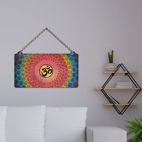 Om Peaceful Symbol Wooden Wall Hanger for Home|Office|Living Room|Gift