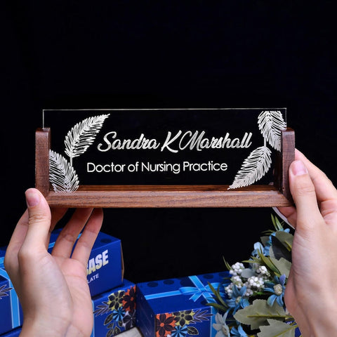 Personalized LED Desk Name Plate, Desk Accessories, Nameplate Sign, Office Gifts for Boss Coworkers, New Job Gift, College Graduation Gifts