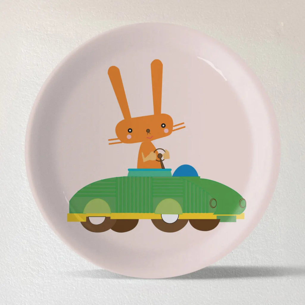 Playful Art for Kids' Rooms Bunny porcelain plate - Harshita Craft