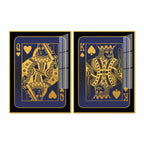 Golden Card of King and Queen Acrylic Floating Wall Painting Set of 2 - Decor Mantra 