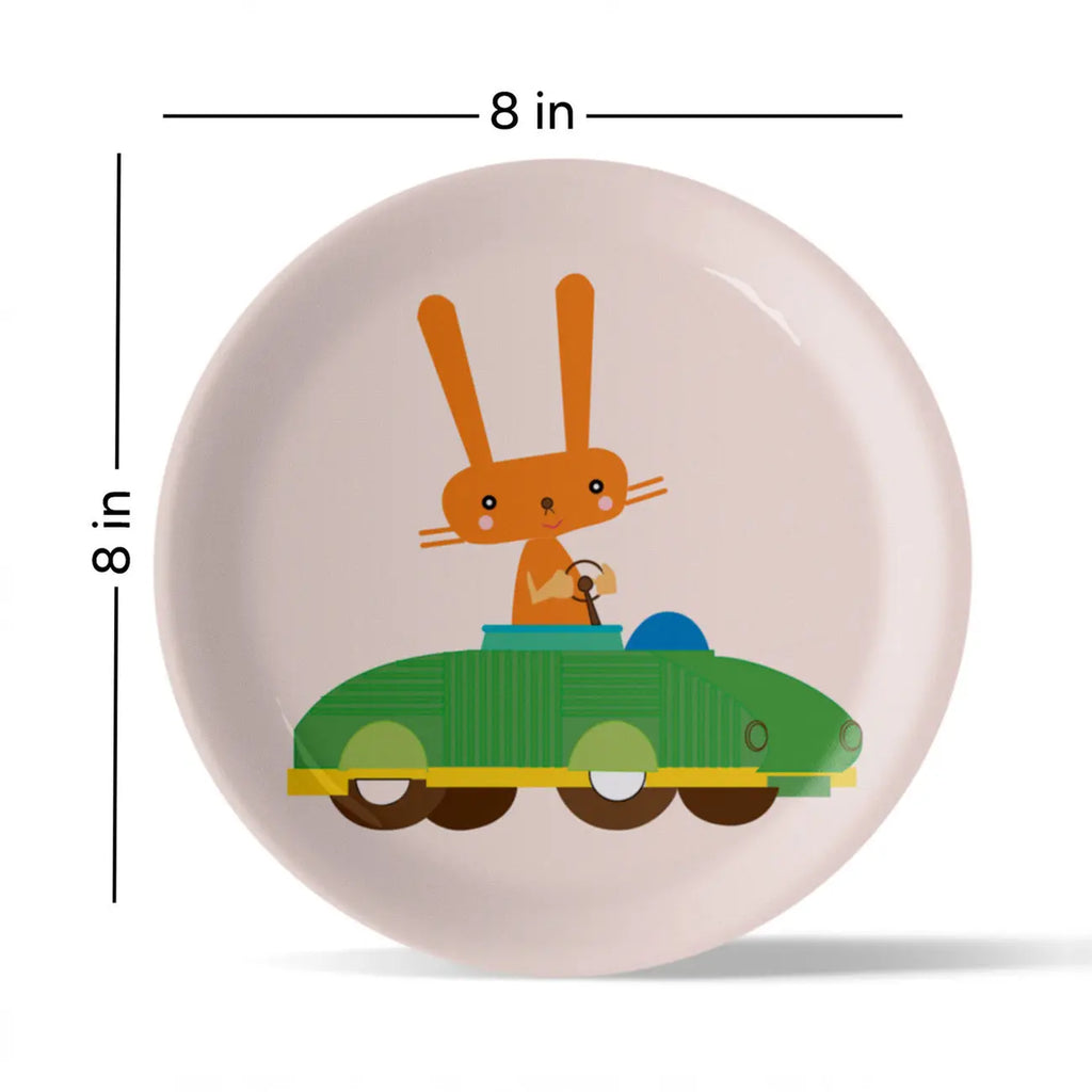 Playful Art for Kids' Rooms Bunny porcelain plate - Harshita Craft