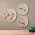 Nature Art for Every collage porcelain plate Set of 3 - Harshita Craft