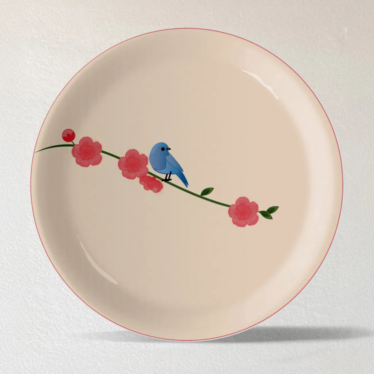 Nature Art for Every collage porcelain plate Set of 3 - Harshita Craft